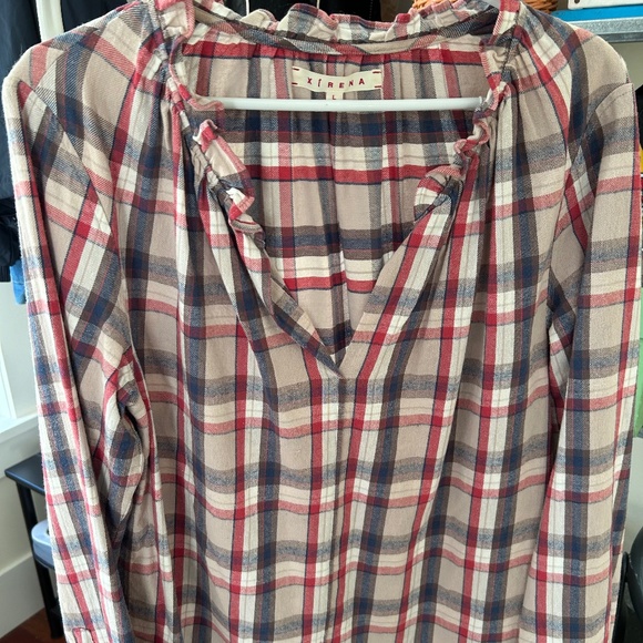 Xirena long sleeve plaid blouse - Picture 1 of 5